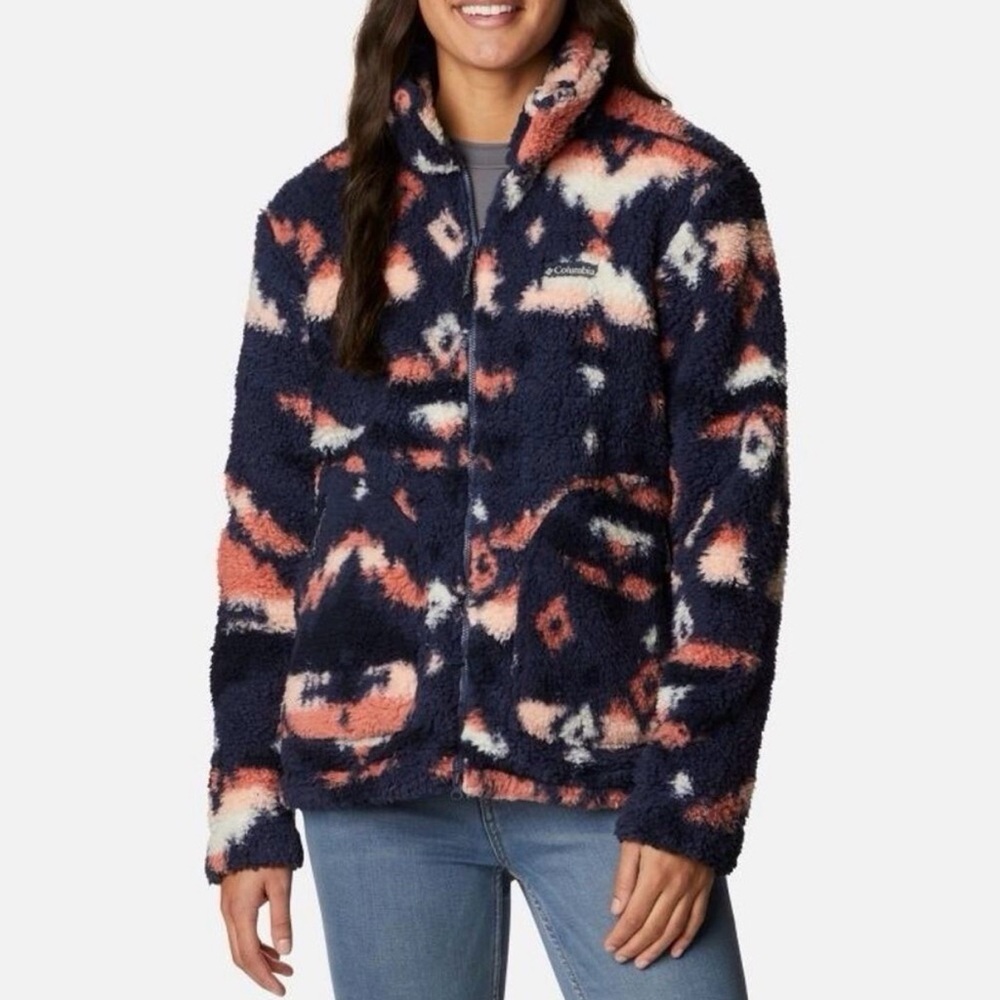 Columbia Winter Pass Sherpa Full Zip Jacket Nocturnal Rocky Mountain Medium